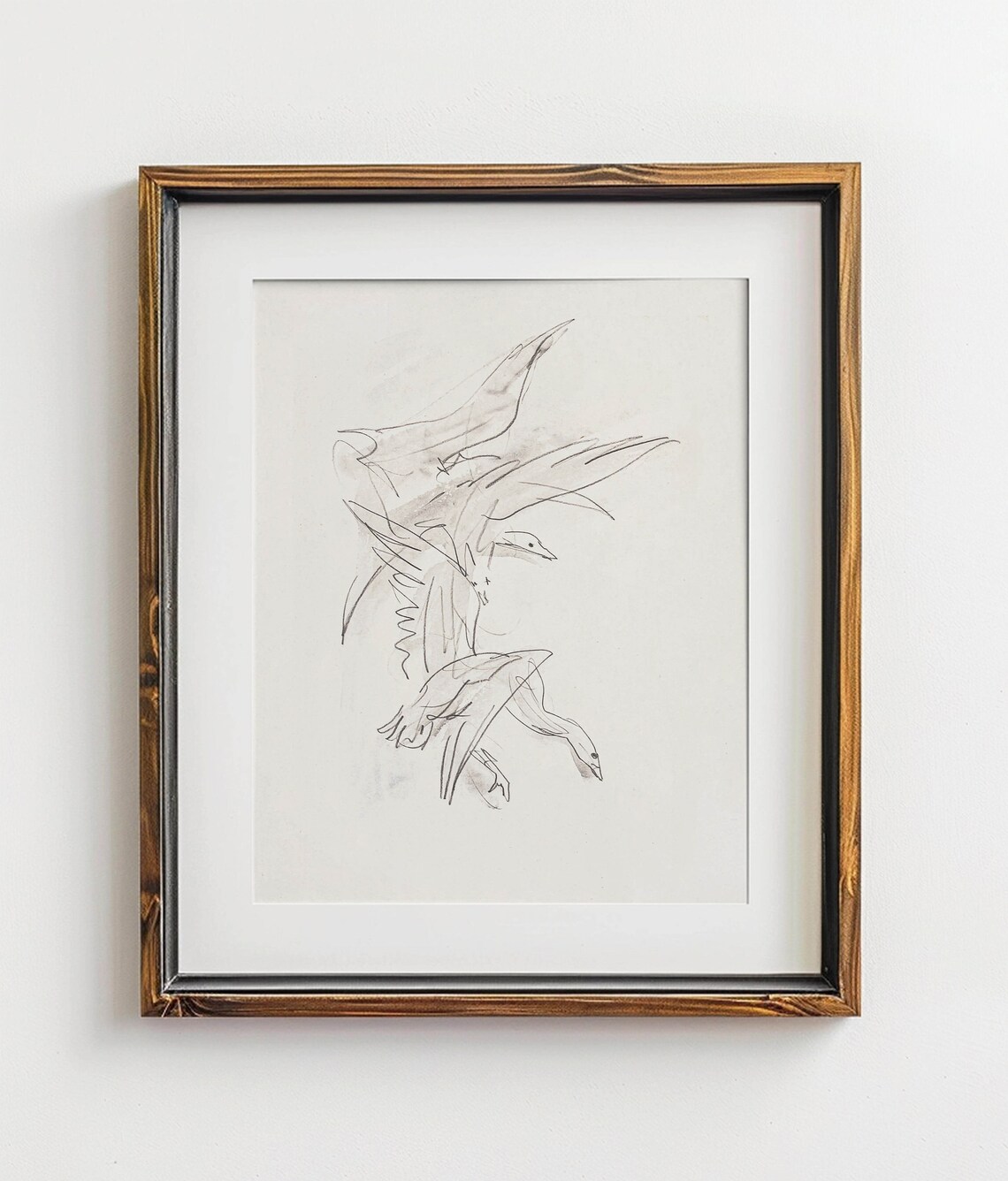 Antique Minimalist Bird Sketch, Birds Home Decor - Image 2