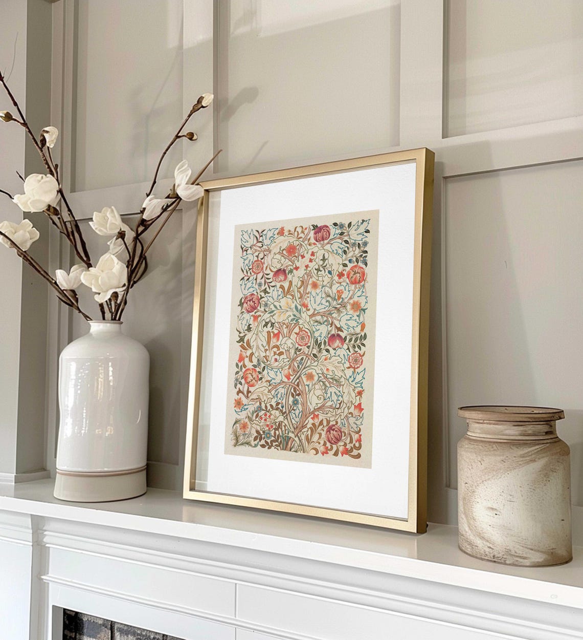 Antique Tapestry Vintage Floral Botanical Art Print - Image 2