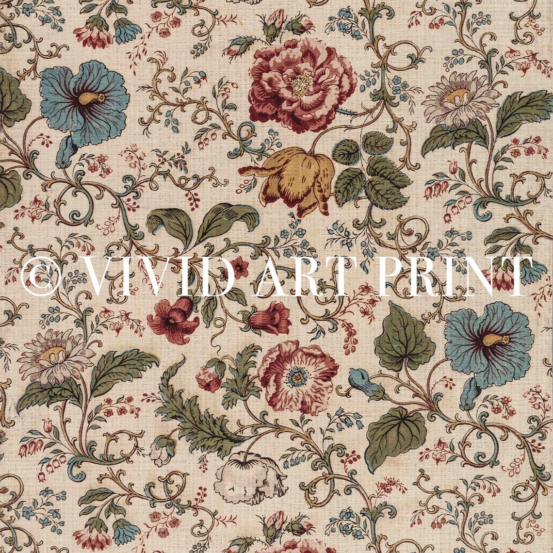 Antique Neutral Floral Pattern, Vintage Art Print - Image 4
