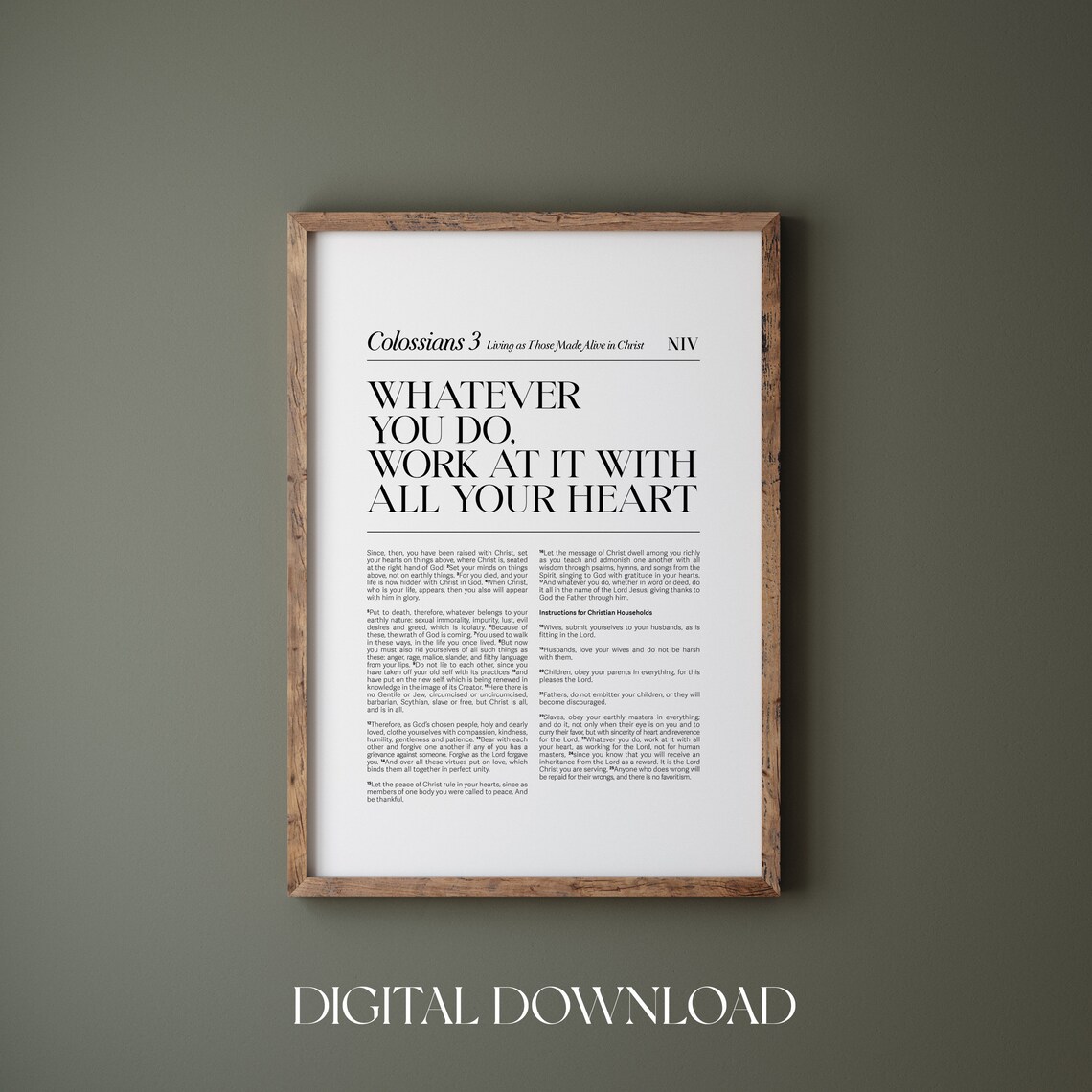 Colossians 3 Whatever You Do Bible Verse Art Print - Image 4