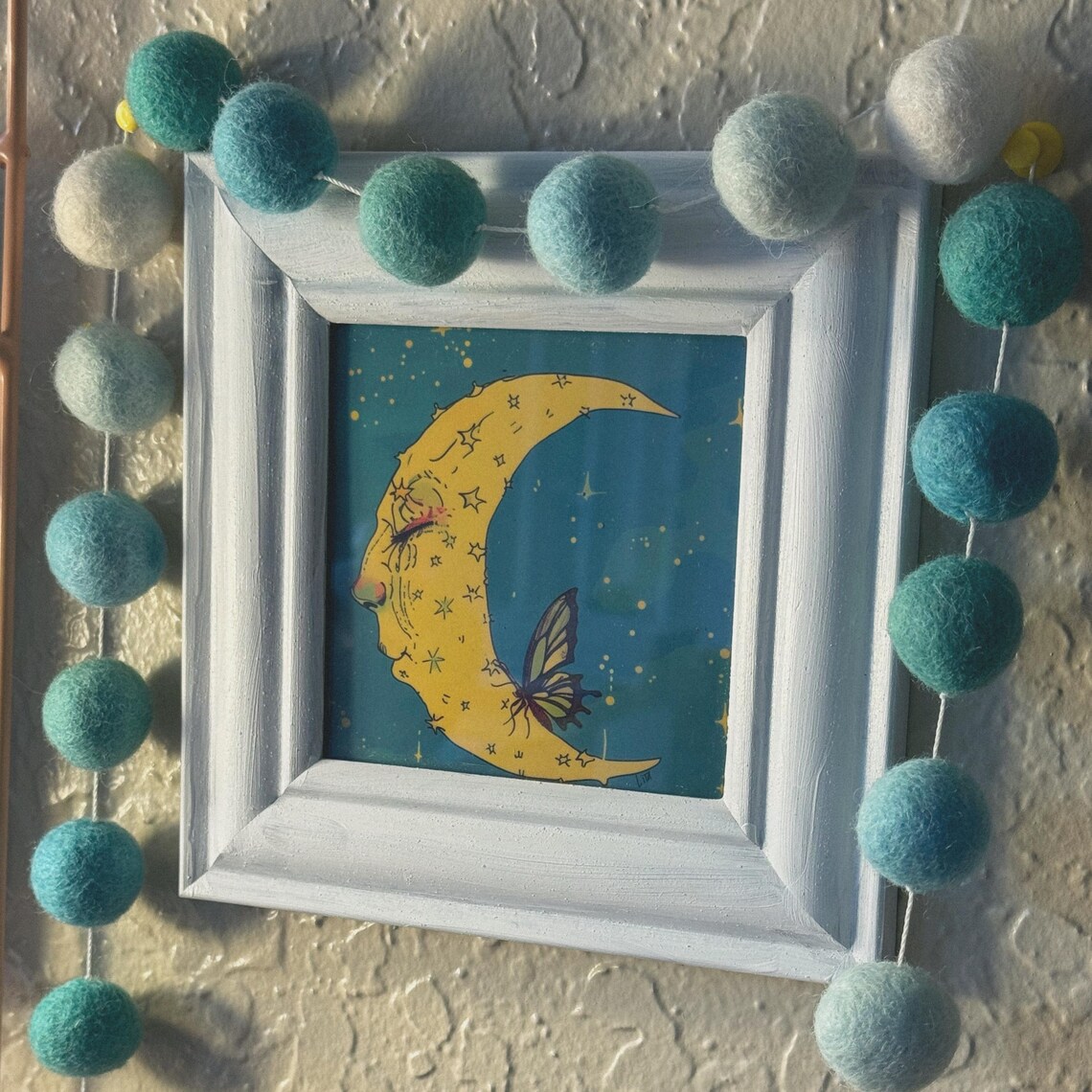 Crescent Moon With Face, Celestial Art Print - Image 2
