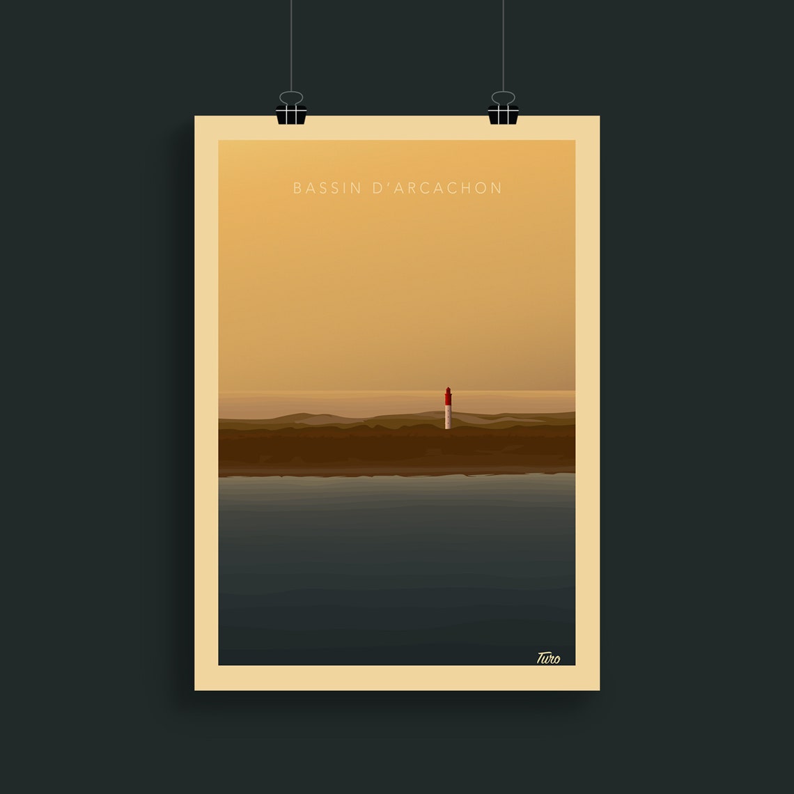 Bassin d'Arcachon Cap Ferret Lighthouse Golden Hour Travel Poster - Image 2