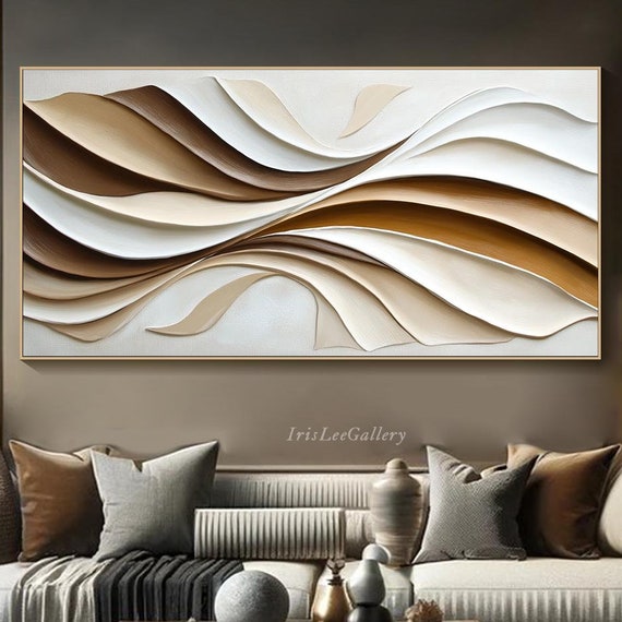 Minimalist Wabi Sabi Wave Wall Art Print, Neutral Tones