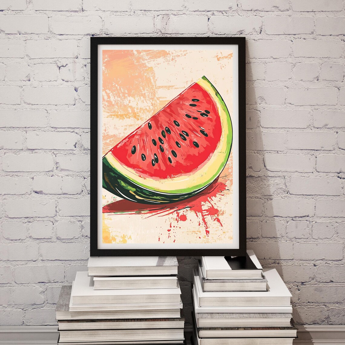 Colorful Watermelon Slice Poster Summer Fruit Wall Art Vibrant Kitchen Decor Fresh Fruit Art Print Modern Home Decor
