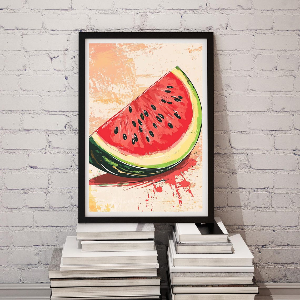 Watermelon Slice Pop Art Red Fruit Splash Summer Kitchen Poster