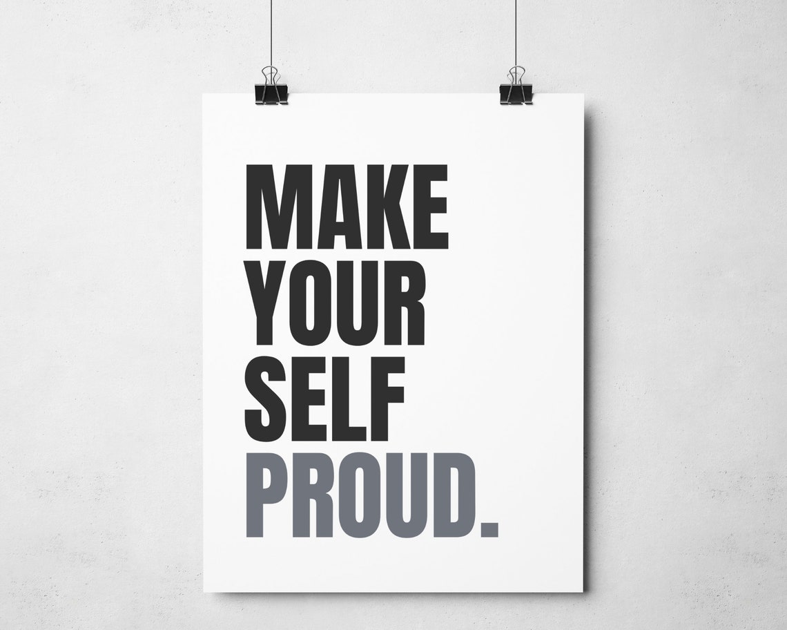 Big Bold Words Black And White Inspirational Quote For Minimalist Modern Home Decor Make Yourself Proud Instant - Image 4