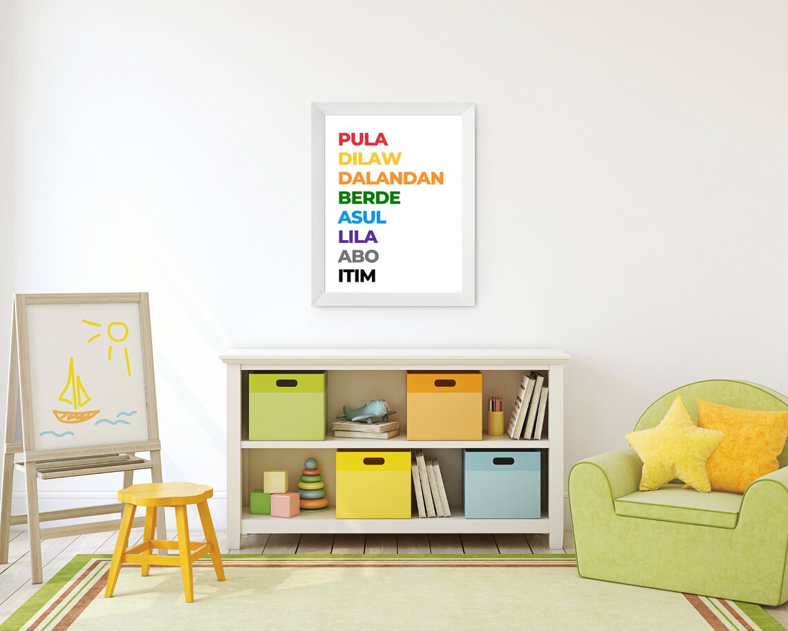 Filipino Colors Nursery Art Print for Cebuano Kids - Image 2