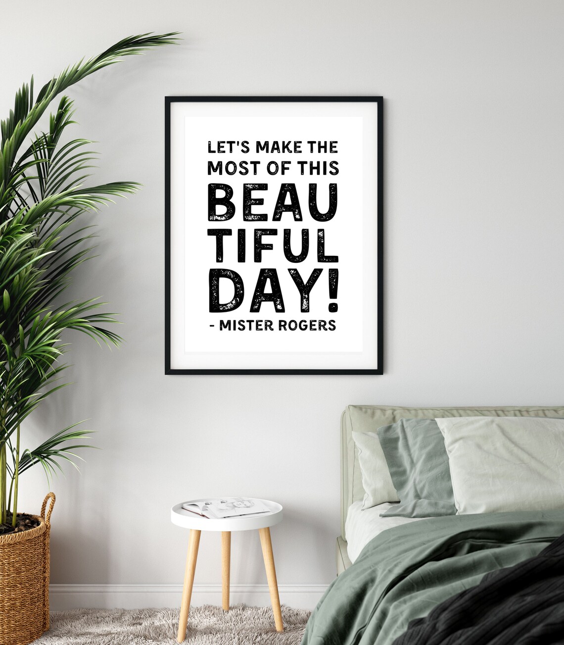 Mister Rogers Make The Most Of This Beautiful Day Distressed Quote Wall Art - Image 2