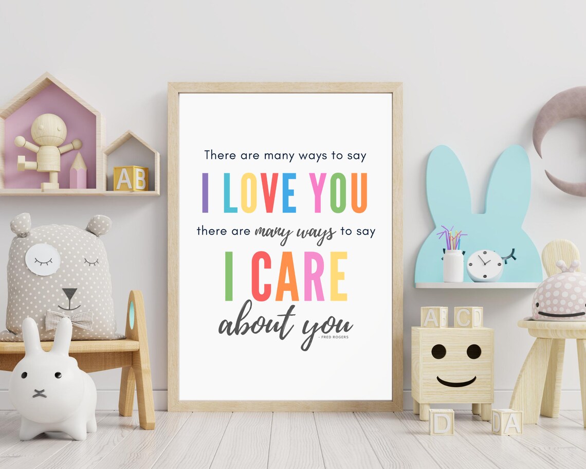 Fred Rogers Many Ways To Say I Love You Rainbow Quote Kids Wall Art Poster - Image 2