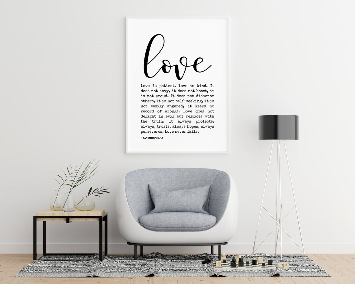 Bible Love Definition Minimalist Home Decoration Christian Decor Religious Print Corinthians Print Instant - Image 5