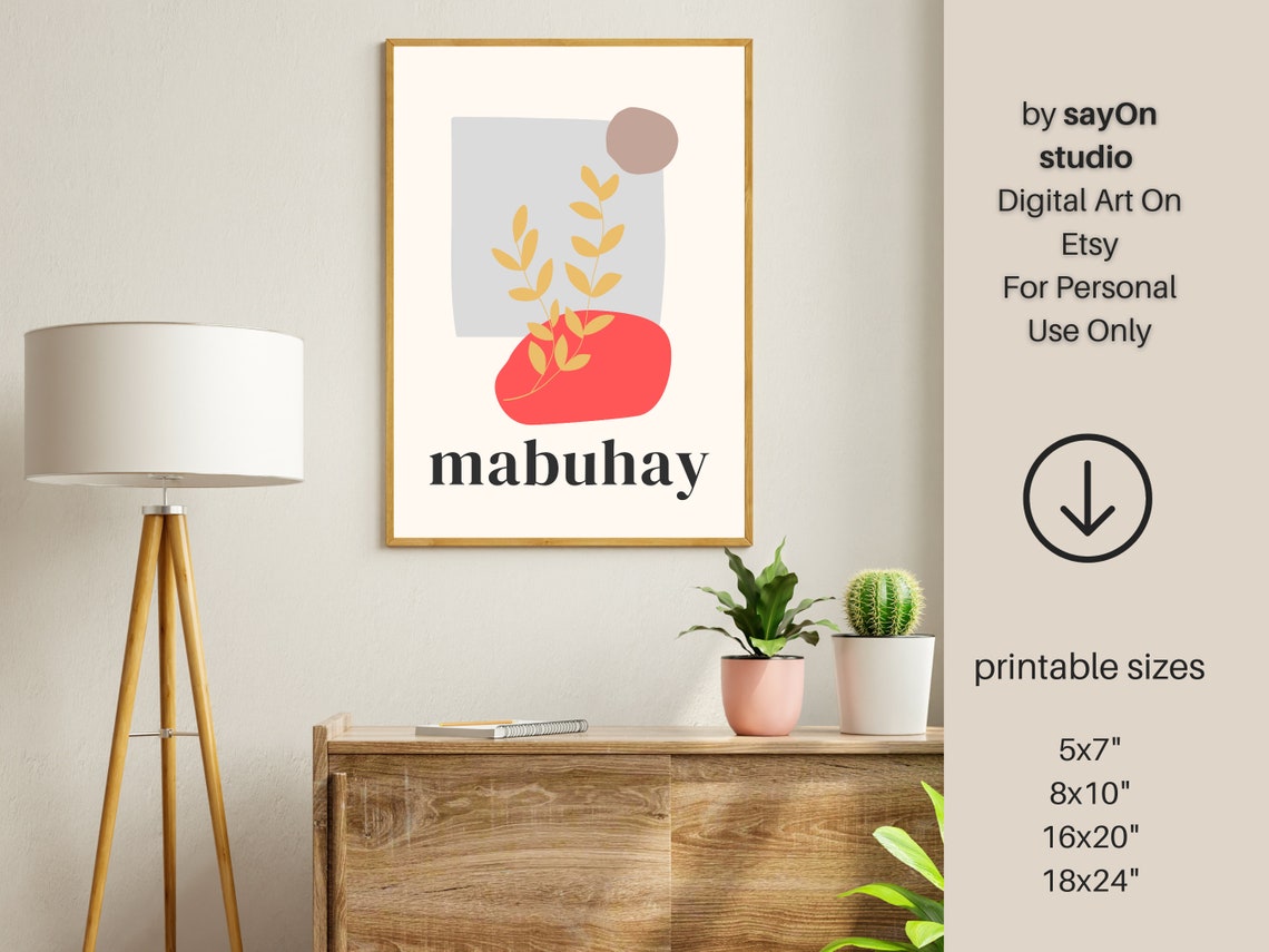 Filipino Mabuhay Modern Boho Leaf Abstract Cultural Home Decor Poster - Image 5