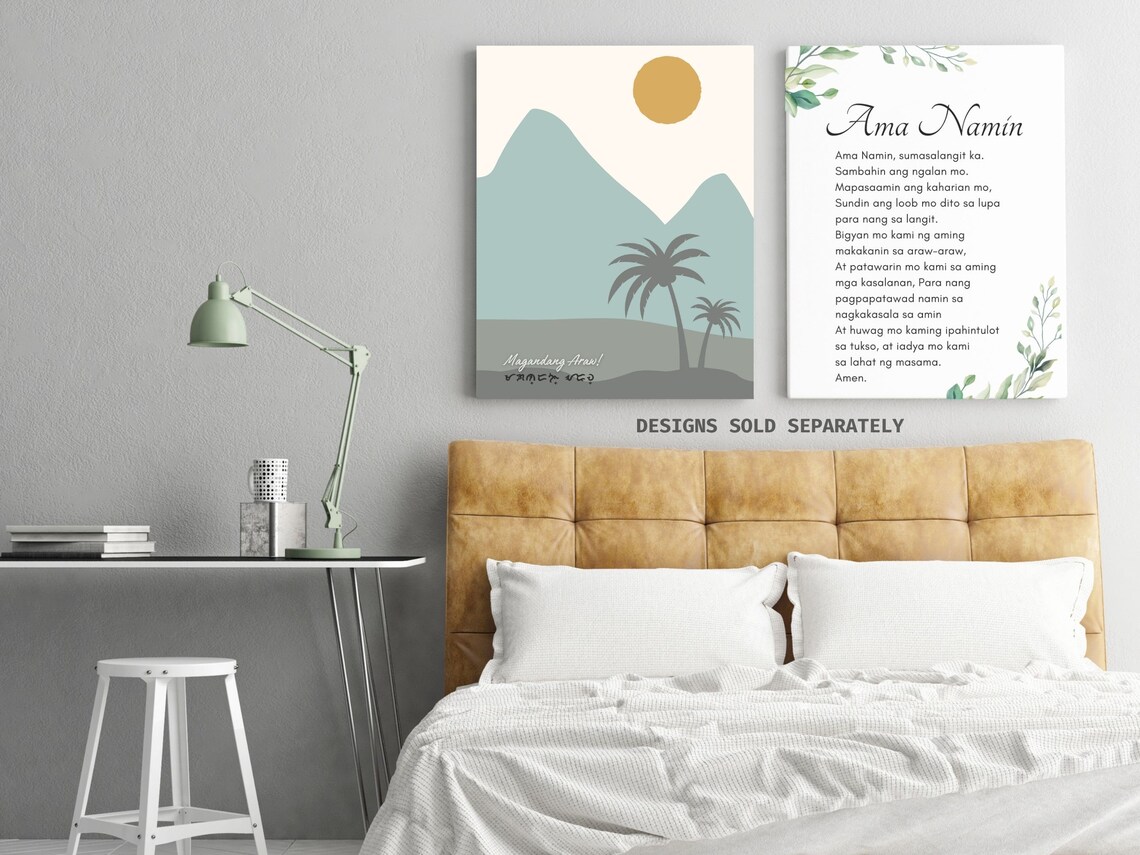 Ama Namin Prayer in Tagalog, Botanical Art Print - Image 2