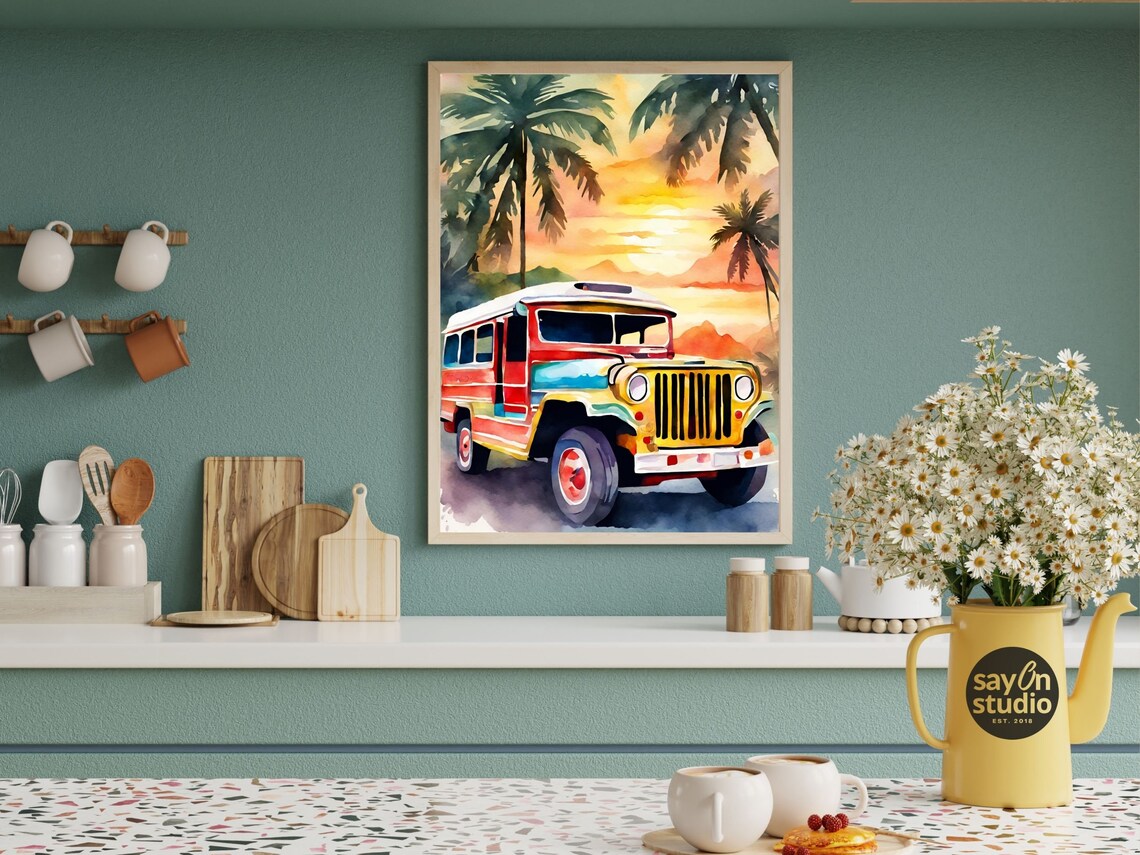 Filipino Culture Vintage Philippine Jeepney Travel Poster - Image 5