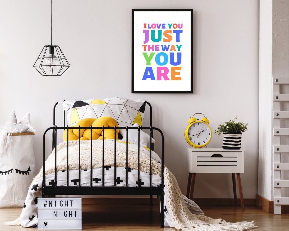 I Love You Just The Way You Are Rainbow Typography Kids Wall Art - Image 2