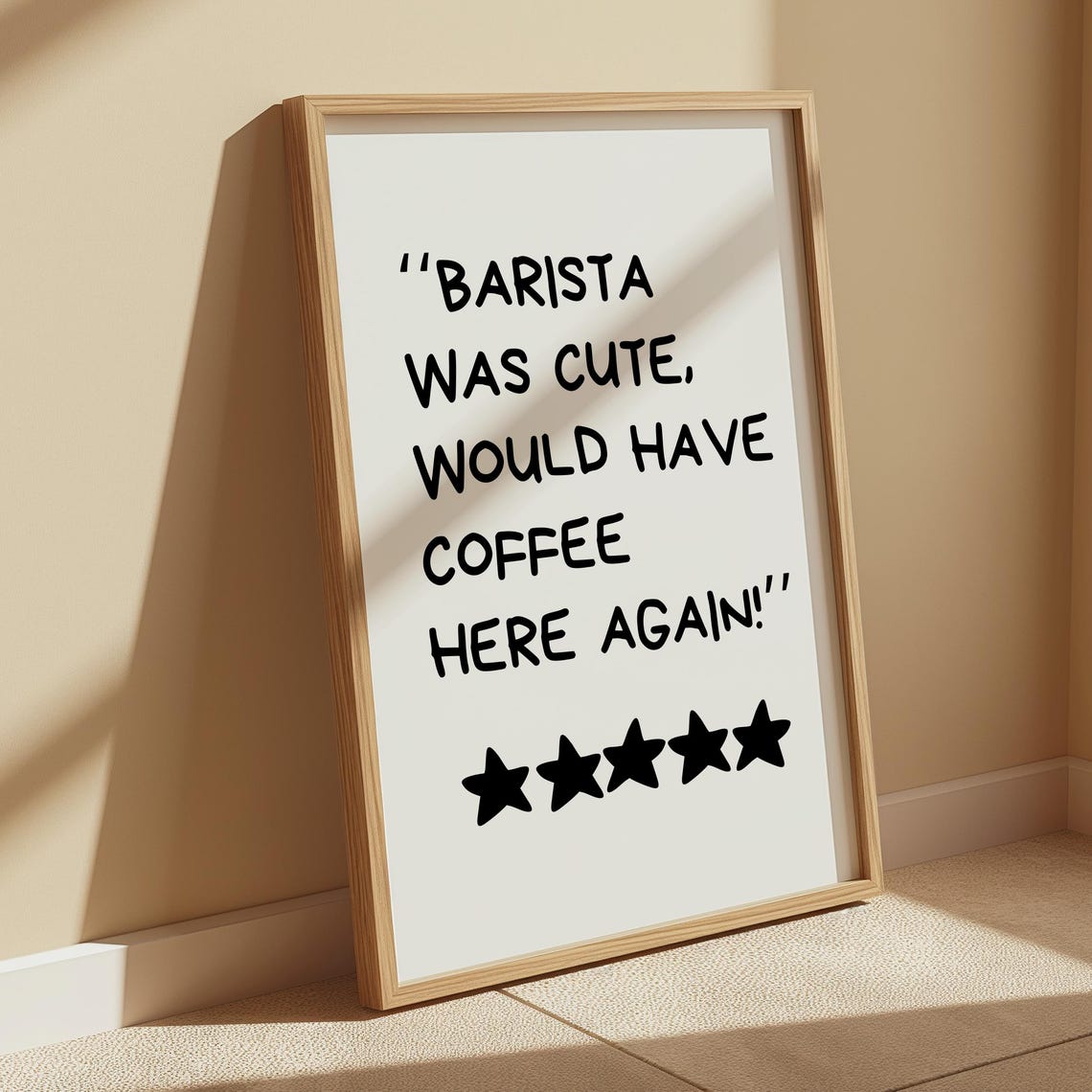 Barista Was Cute Funny Coffee Quote Five Star Kitchen Wall Art
