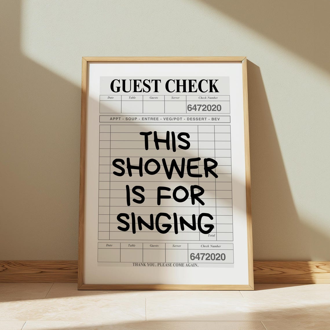This Shower Is For Singing Funny Guest Check Bathroom Wall Print - Image 3