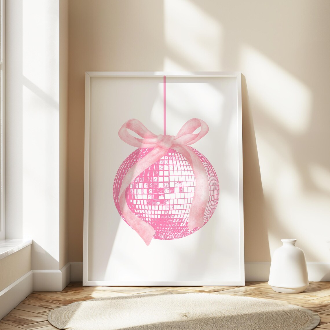 Pink Disco Ball Aesthetic Apartment Art Print - Image 2