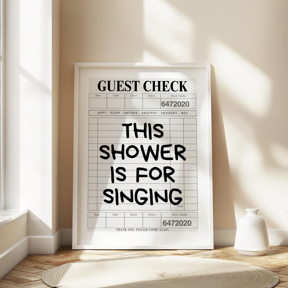 This Shower Is For Singing Funny Guest Check Bathroom Wall Print - Image 2