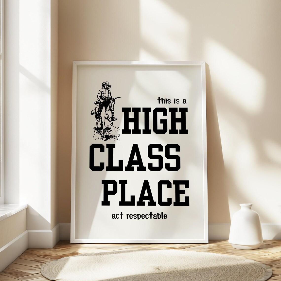 High Class Place, Western Cowboy Horse Art Print - Image 2