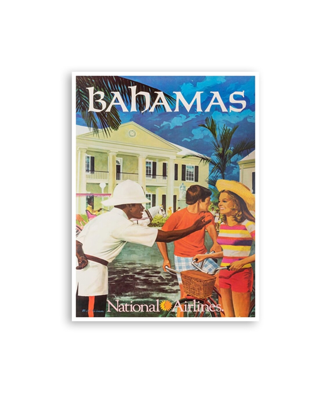 Bahamas Travel Poster, Abstract & Modern Wall Art
