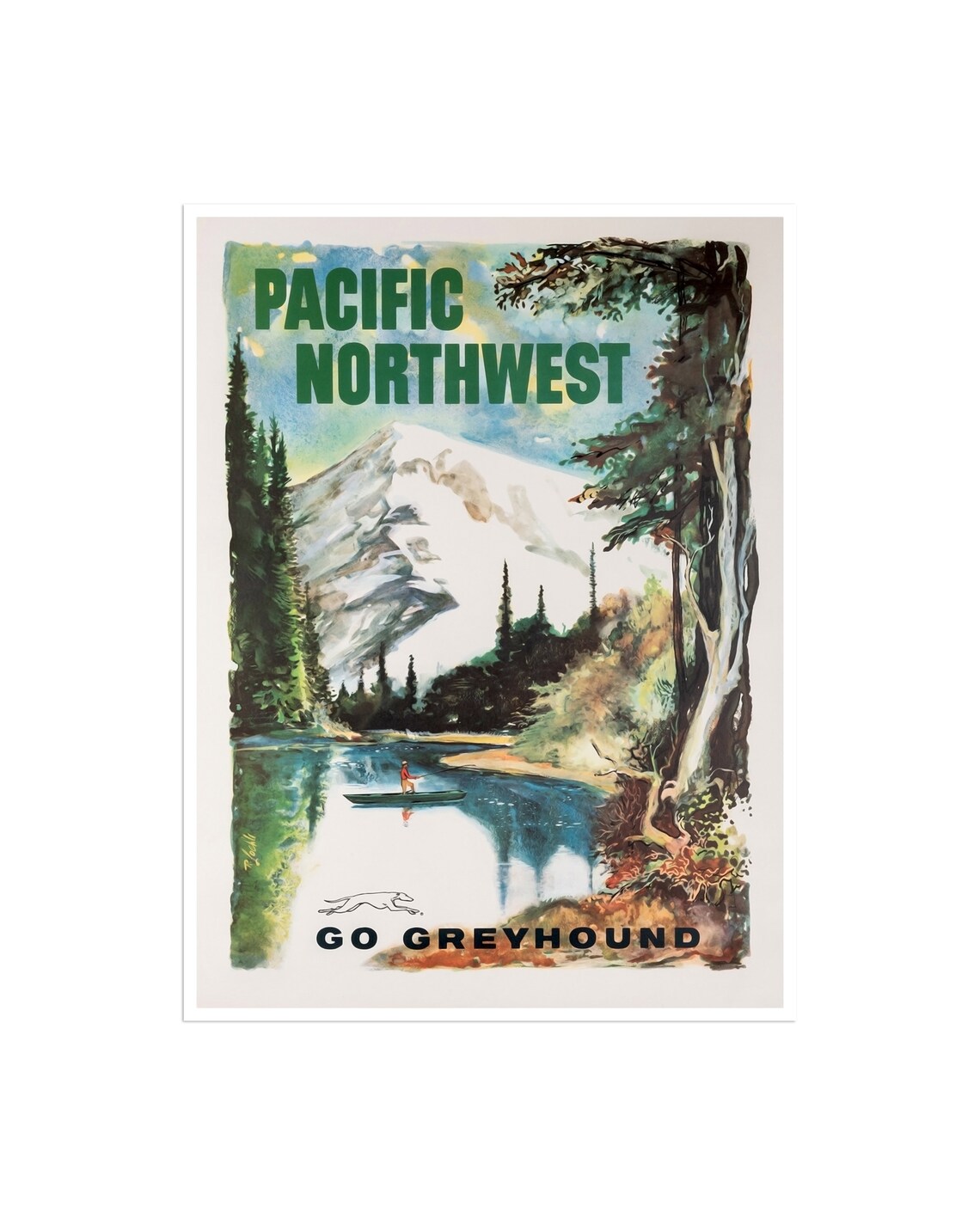 Pacific Northwest Travel Poster, Oregon Washington Vintage