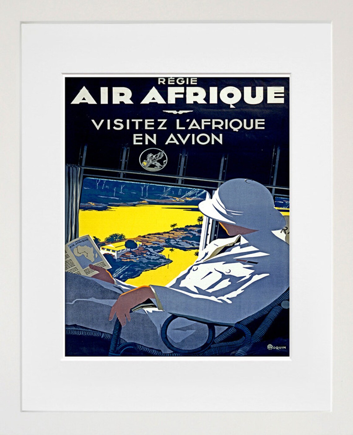 Air Afrique Visitez l Afrique en Avion Vintage French Travel Poster - Image 2