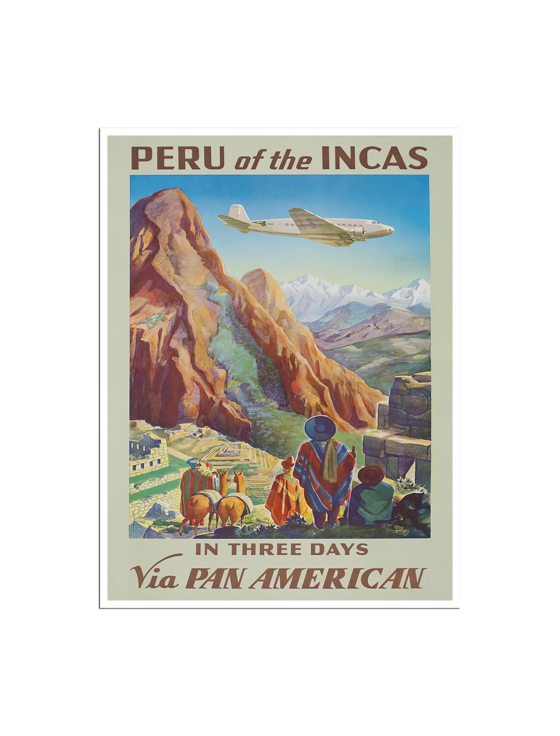 Peru Travel Poster, Abstract Modern Art Print