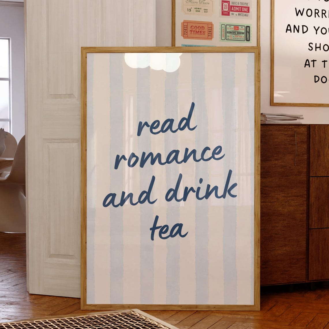 Bookish Quote Poster Book Lover Wall Art Romance Reader Print Cozy Reading Decor Booktok Printable Download