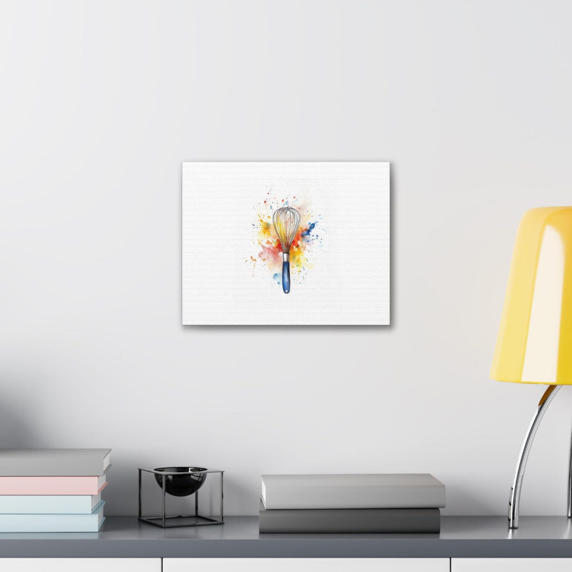 Colorful Whisk Watercolor Splash Minimalist Cooking Utensil Art Poster - Image 2