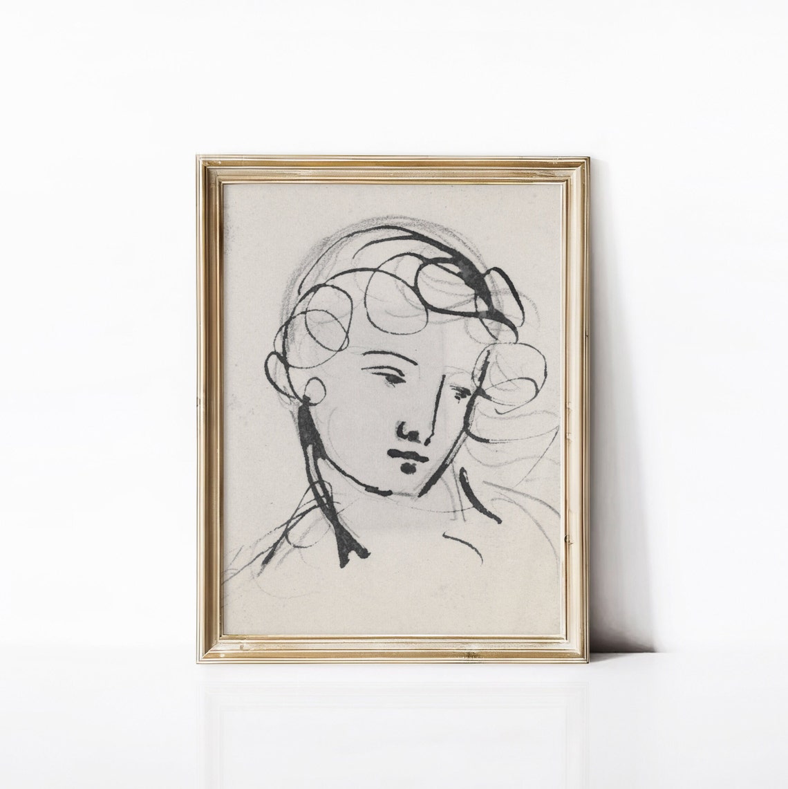 Vintage Portrait Sketch, Portrait Study