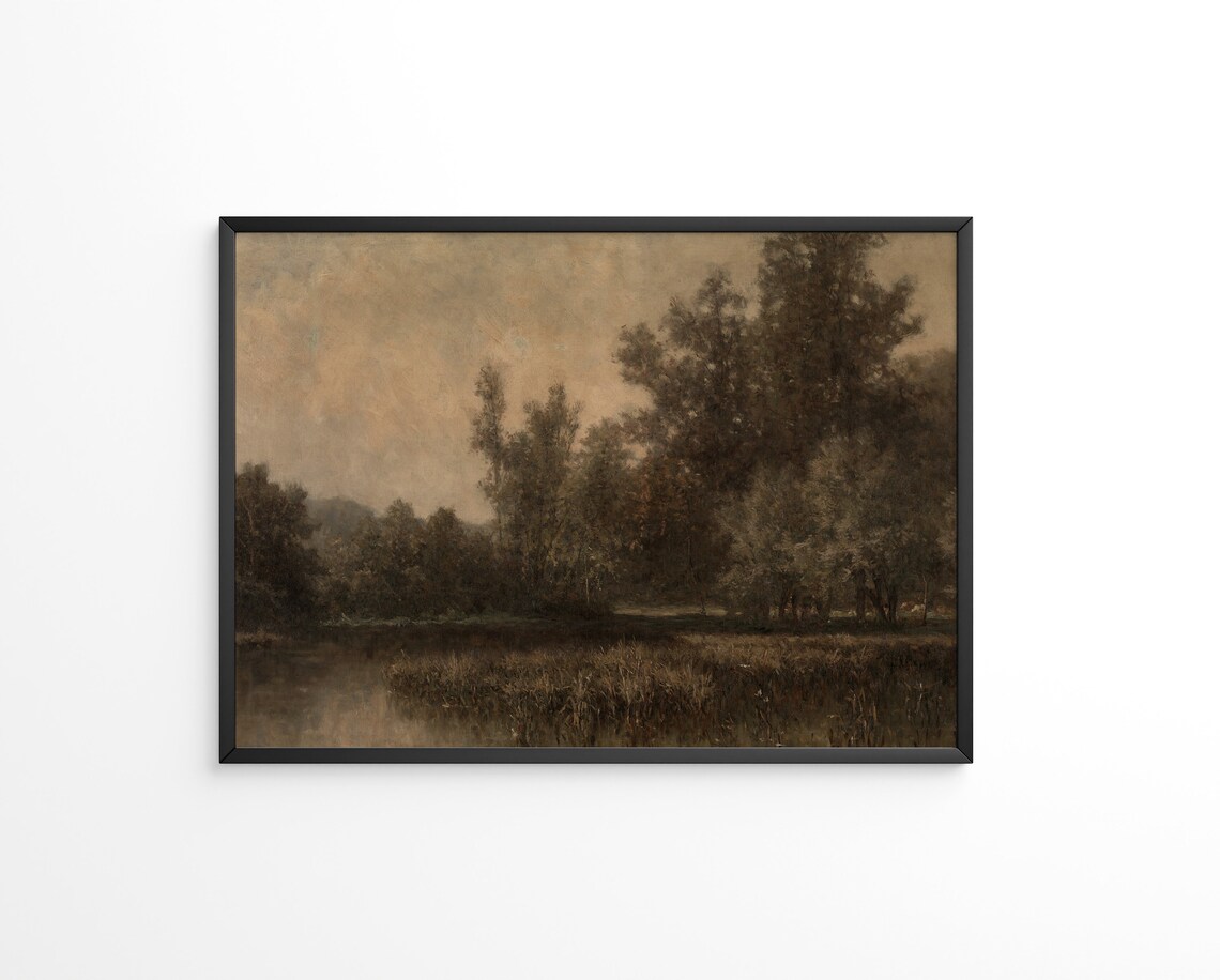 Moody Landscape Painting Vintage Art Print - Image 3