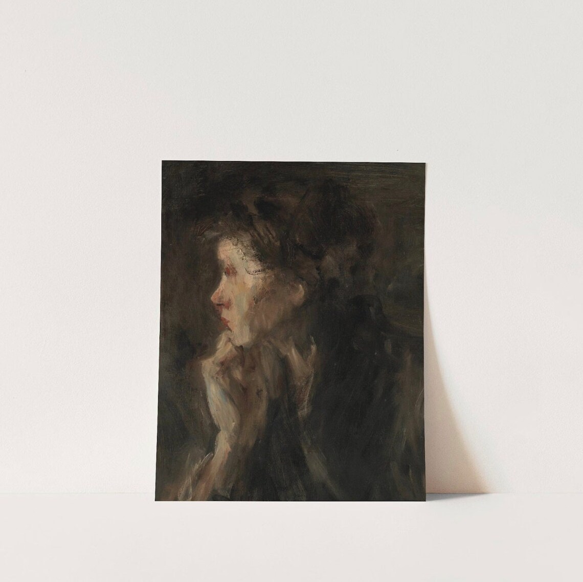 Vintage Portrait Oil Painting, Moody Woman Portrait - Image 3