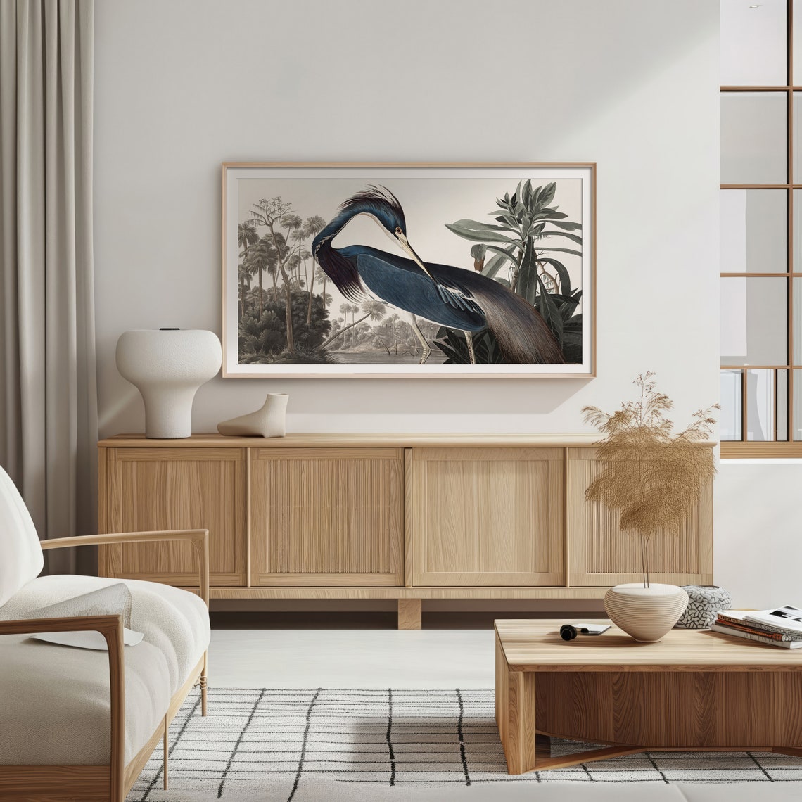 Louisiana Heron Audubon Style Palm Marsh Vintage Bird Art Poster - Image 4