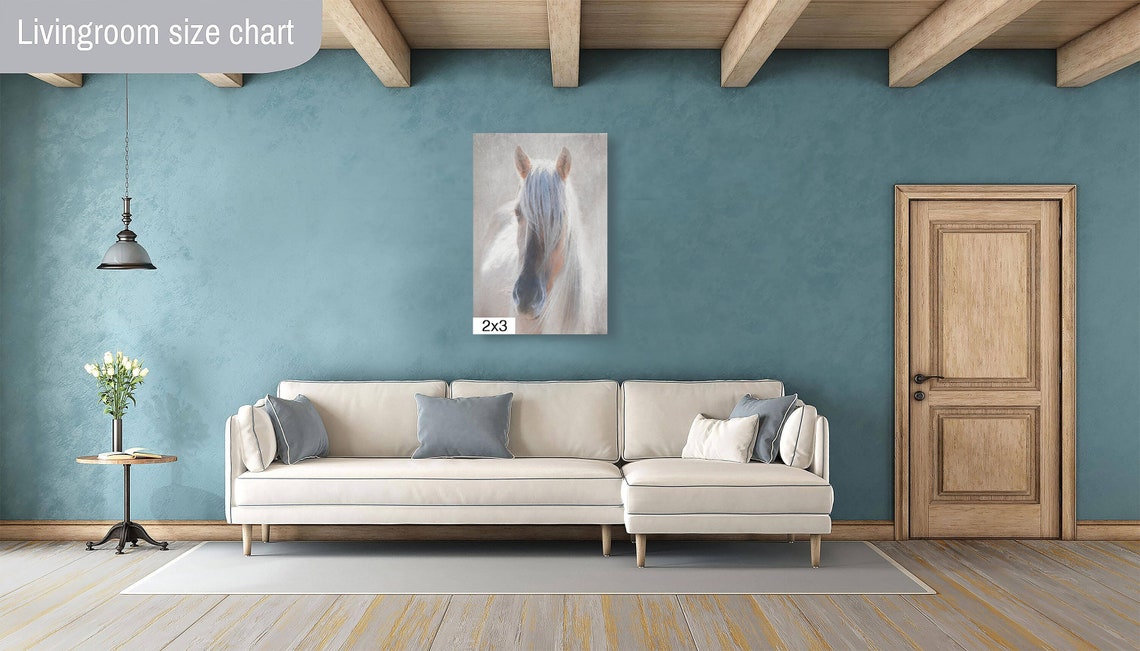 Abstract White Horse Head Profile Painterly Equine Art Wall Poster - Image 4