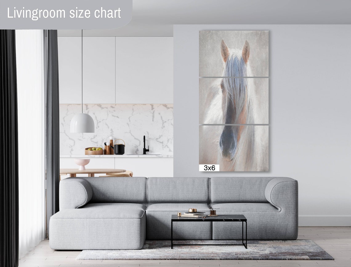 Abstract White Horse Head Profile Painterly Equine Art Wall Poster - Image 2
