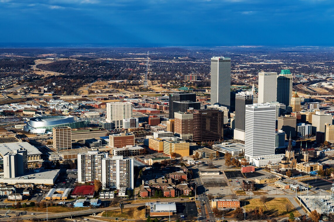 Tulsa Skyline Wall Art Tulsa Skyline Aerial Tulsa Skyline Print Tulsa Art Tulsa Print Tulsa Oklahoma Wall Art Tulsa Aerial Photo