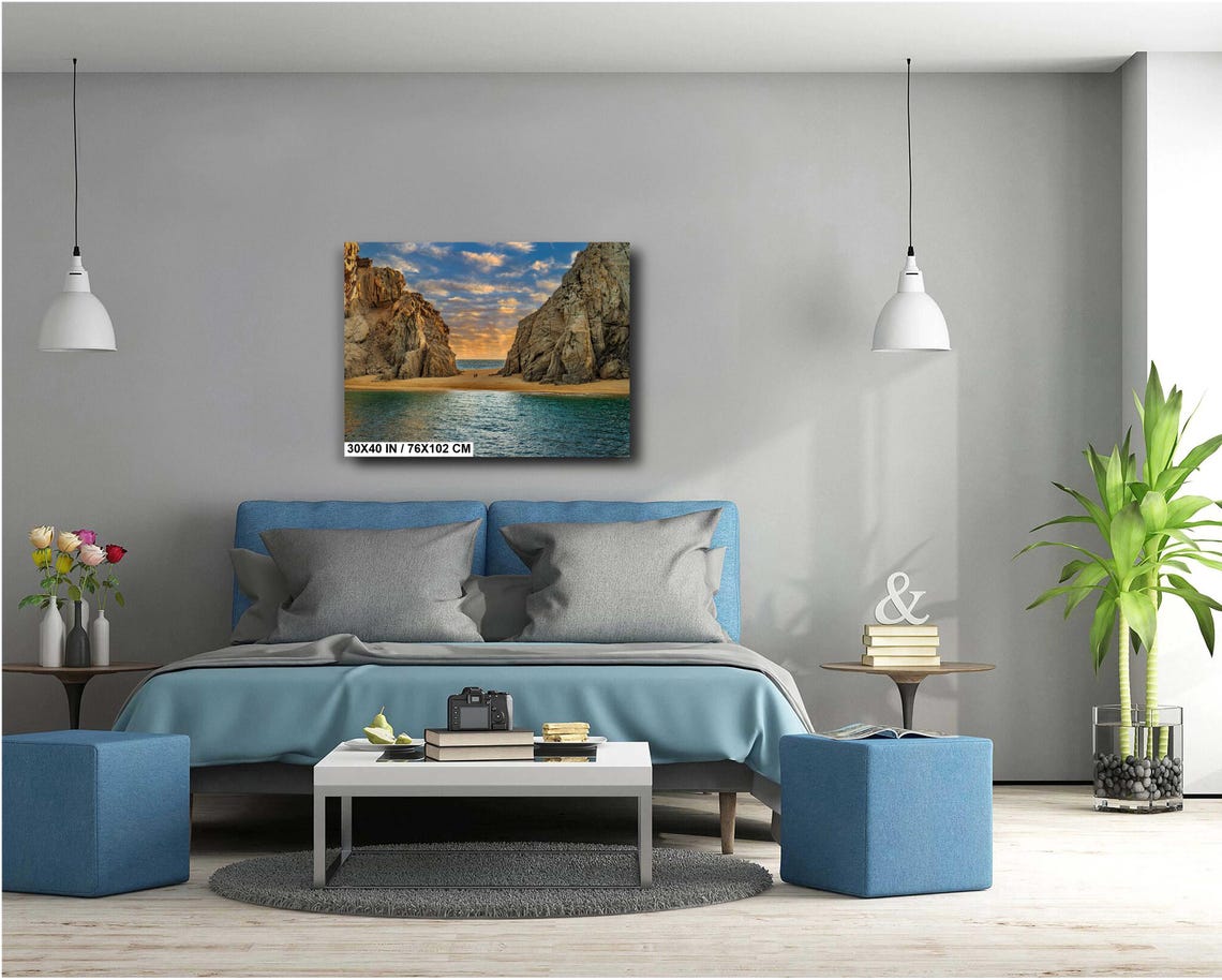 Cabo Lovers Beach Cliffs Golden Sand Ocean Shore View Poster - Image 5