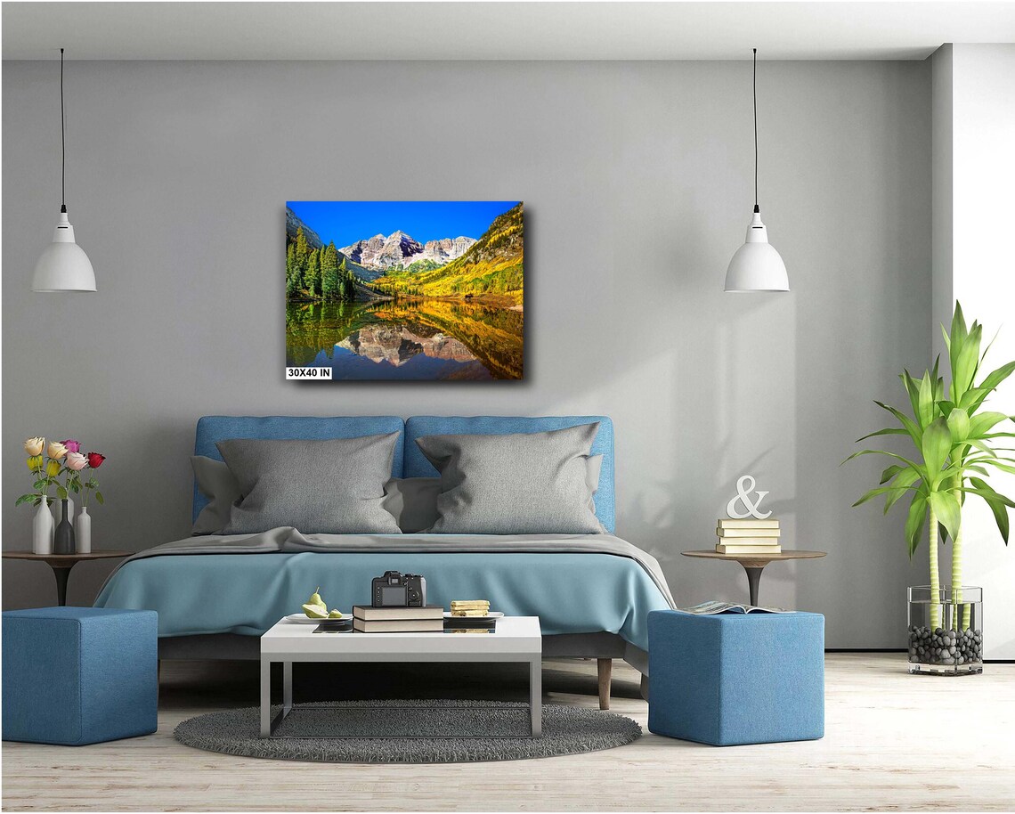 Colorado Maroon Bells Golden Aspens Lake Reflection Moose Poster - Image 5