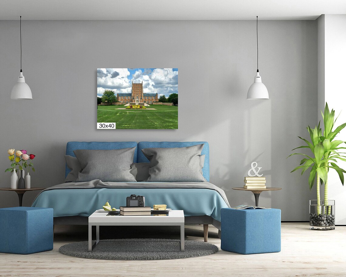 University of Tulsa Historic Campus Hall Clock Tower Lawn Poster - Image 5