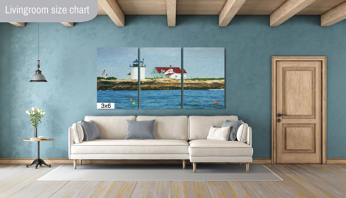 Classic White Lighthouse on Rocky Coast with Buoys Nautical Poster - Image 2