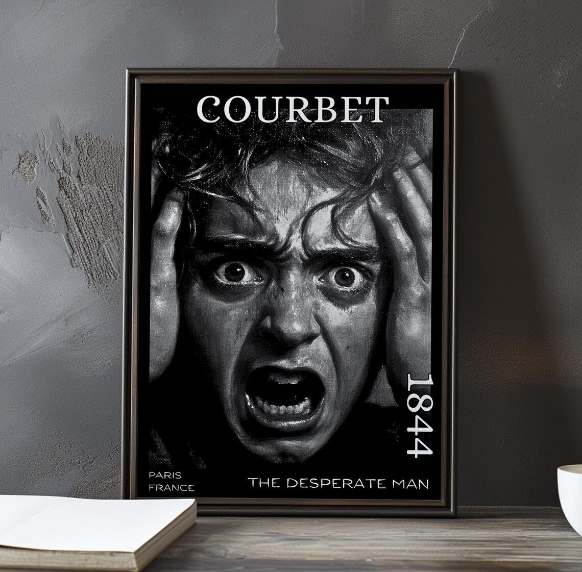 Gustave Courbet Desperate Man Screaming Face Close-Up Poster