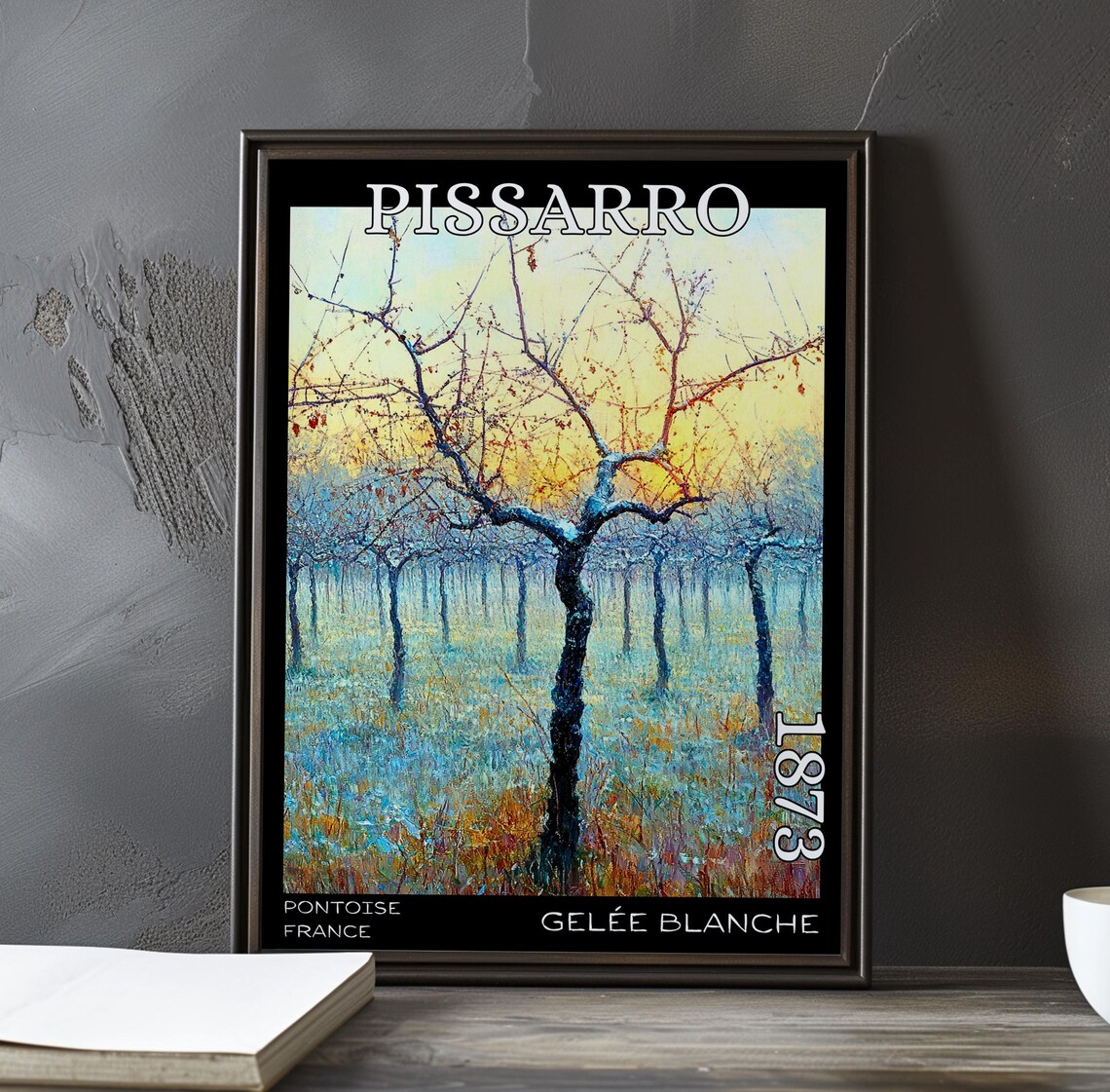 Pissarro 1873 Gelée Blanche Bare Winter Tree Frosty Orchard Poster