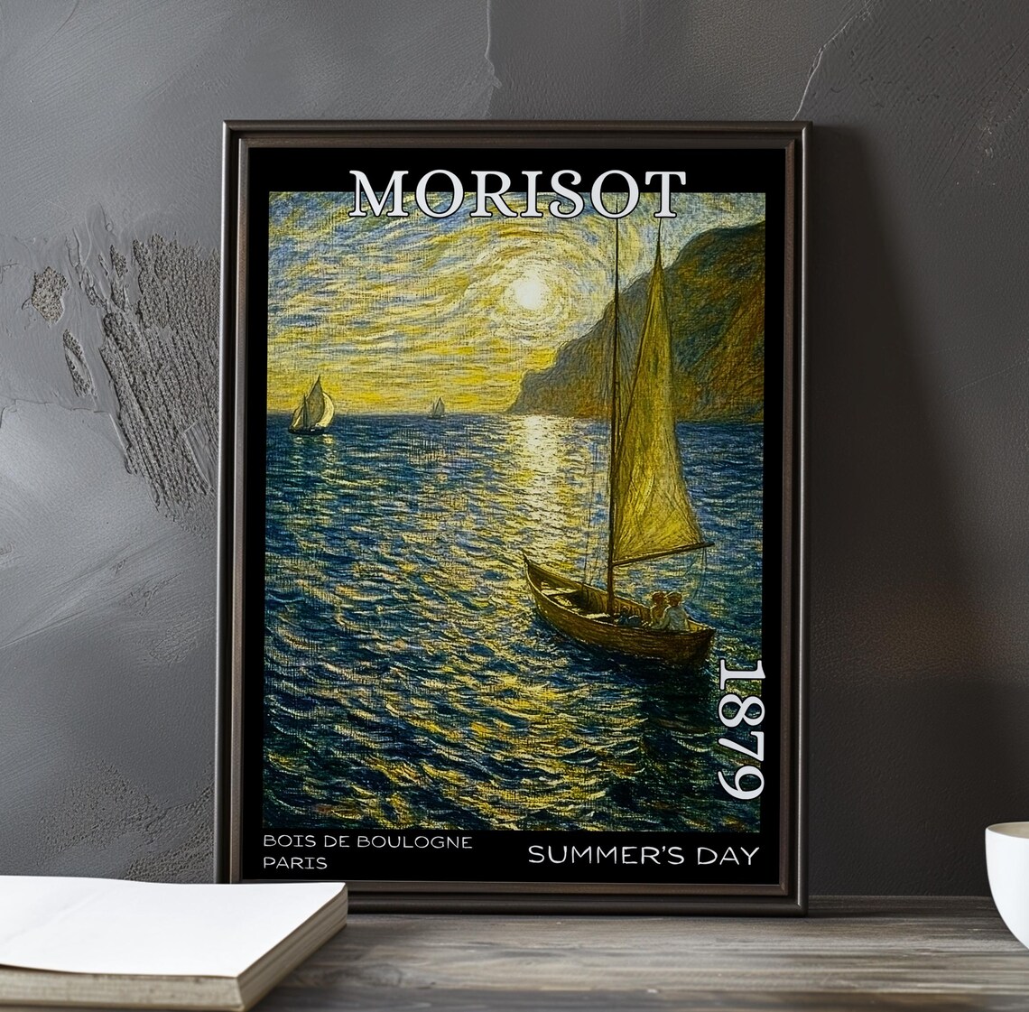 Morisot Summer's Day 1879 Sailboats on a Golden Sea at Sunset Poster