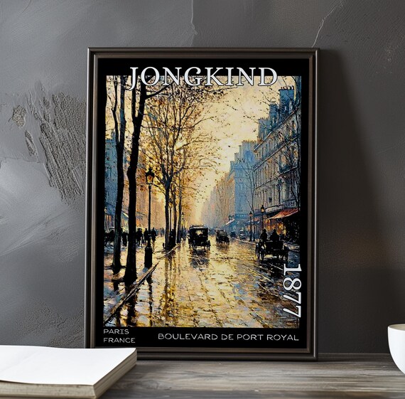Jongkind 1877 Rainy Boulevard with Omnibuses and Golden Light Poster