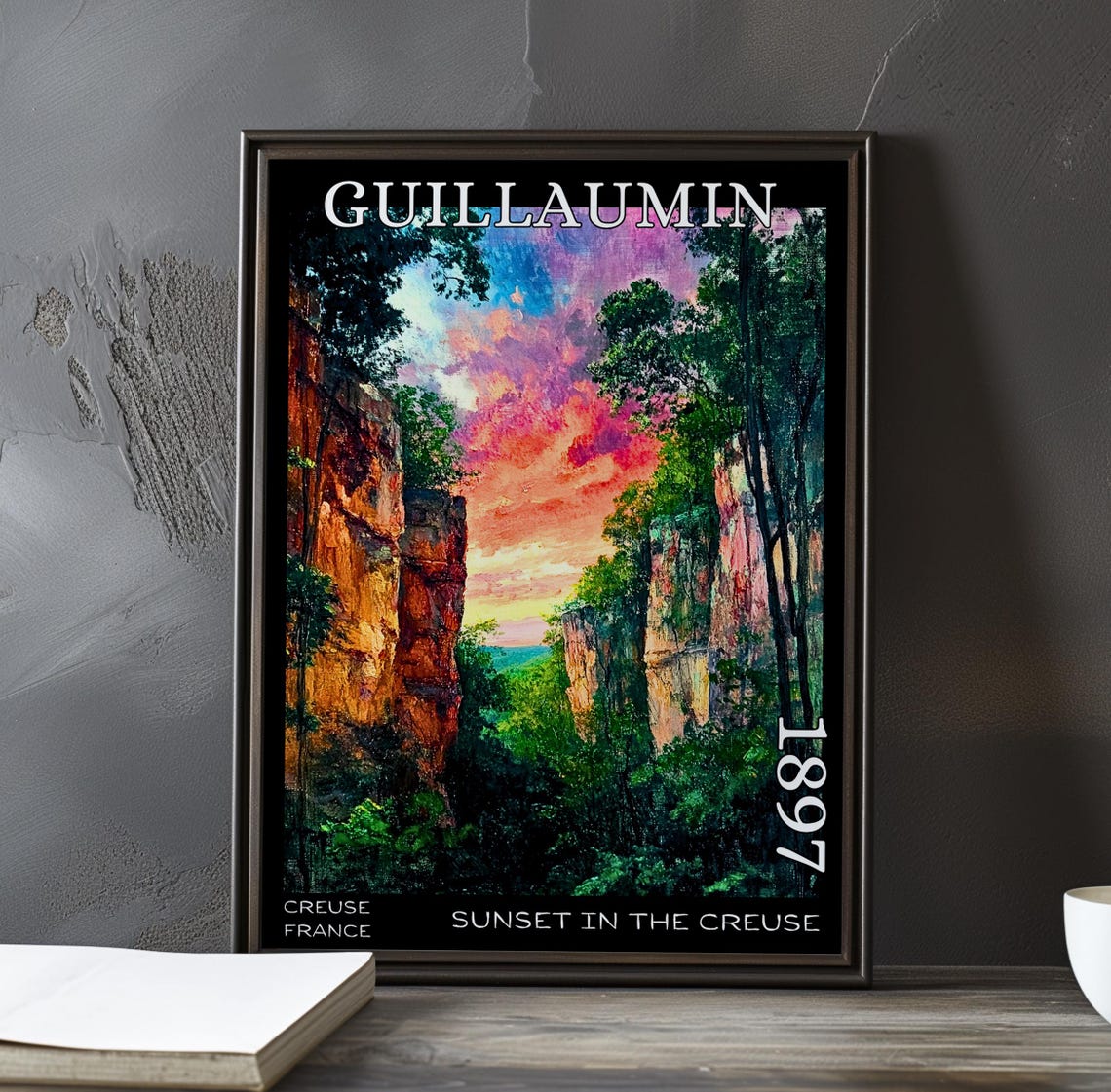 Guillaumin Sunset in the Creuse Dramatic Canyon Gap 1897 Poster