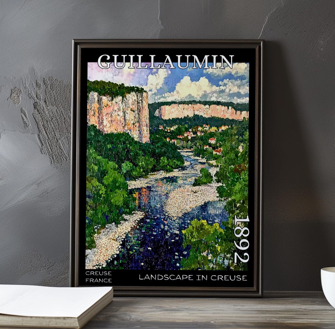 Landscape in Creuse 1892 France Sparkling River Cliffs Poster