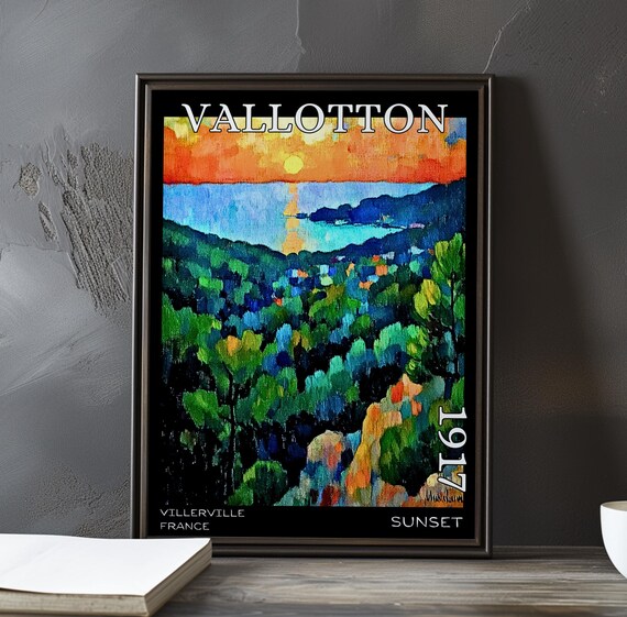 Sunset 1917 Flix Vallotton Printposter Post Impressionism Landscape Symbolist Twilight Bold Color Horizon French Impressionist View