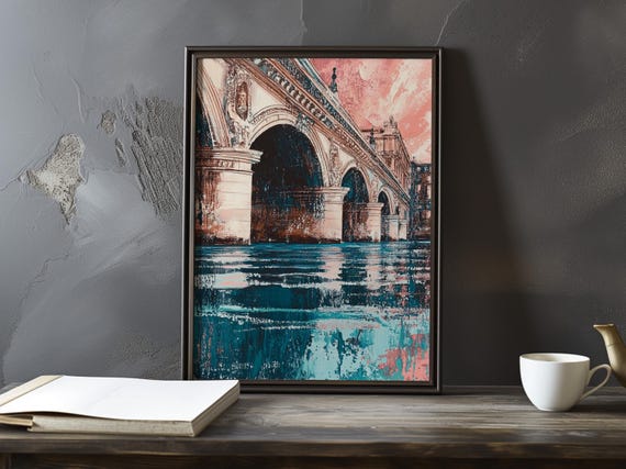 A Bridge Over The Seine Johan Jongkind Inspired Impressionist Art Print Maritime Landscape Poster 19thcentury Seascape Paintings