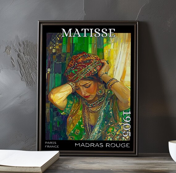 Matisse Madras Rouge 1905 Paris Jeweled Headscarf Woman Poster