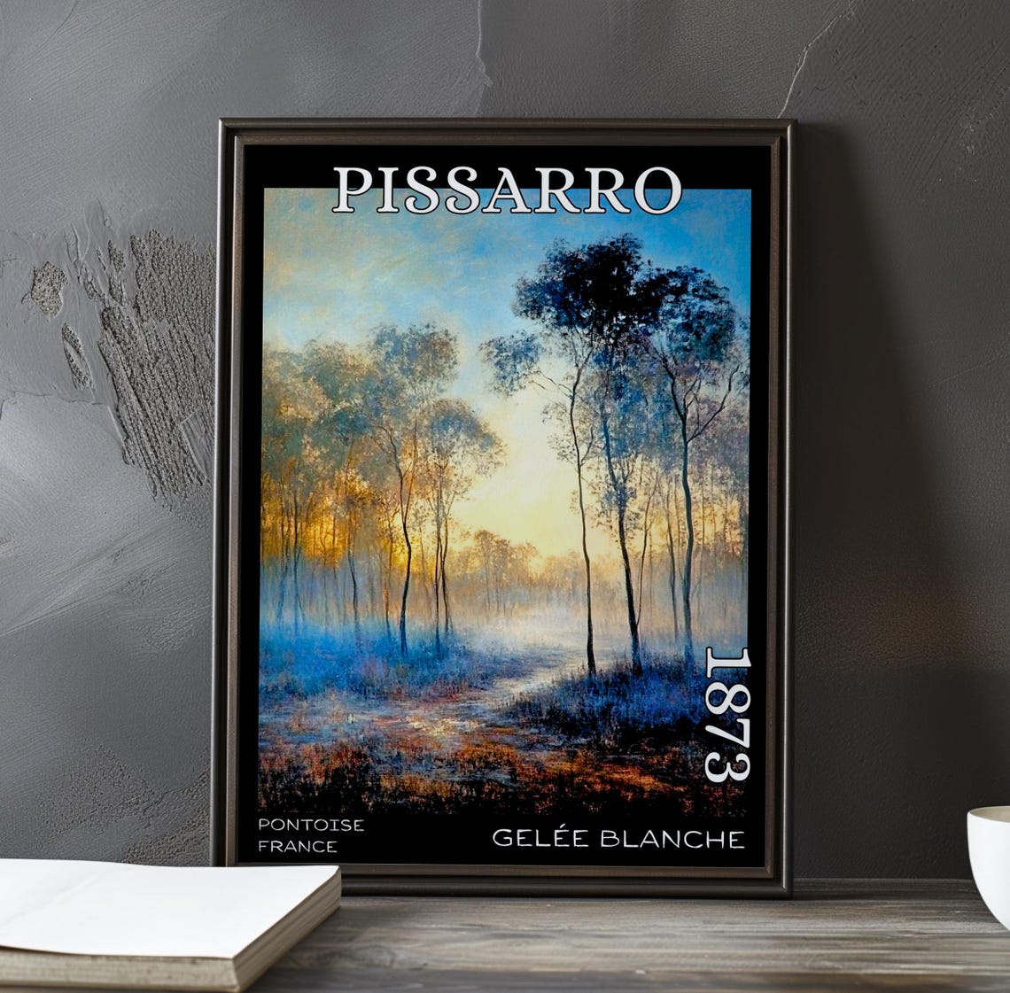 Pissarro 1873 Gelée Blanche Misty Sunrise Forest Path Poster